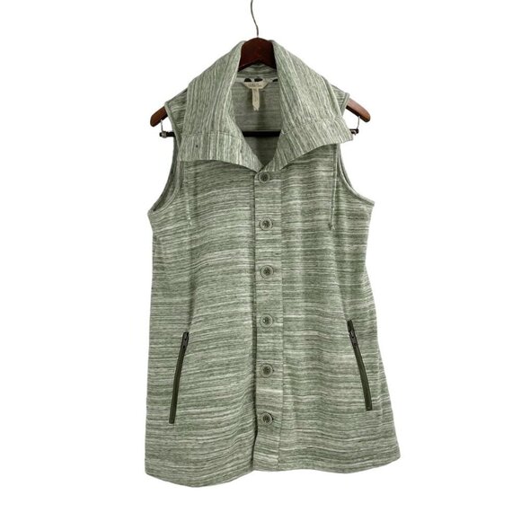 Matilda Jane Out the Door Green Heathered Button Up Vest Womens Size Medium - Picture 1 of 7